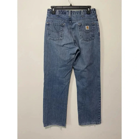 Carhartt Women’s Straight Leg Denim Jeans Size 8x30 Flawed Workwear Carpenter - Picture 5 of 9